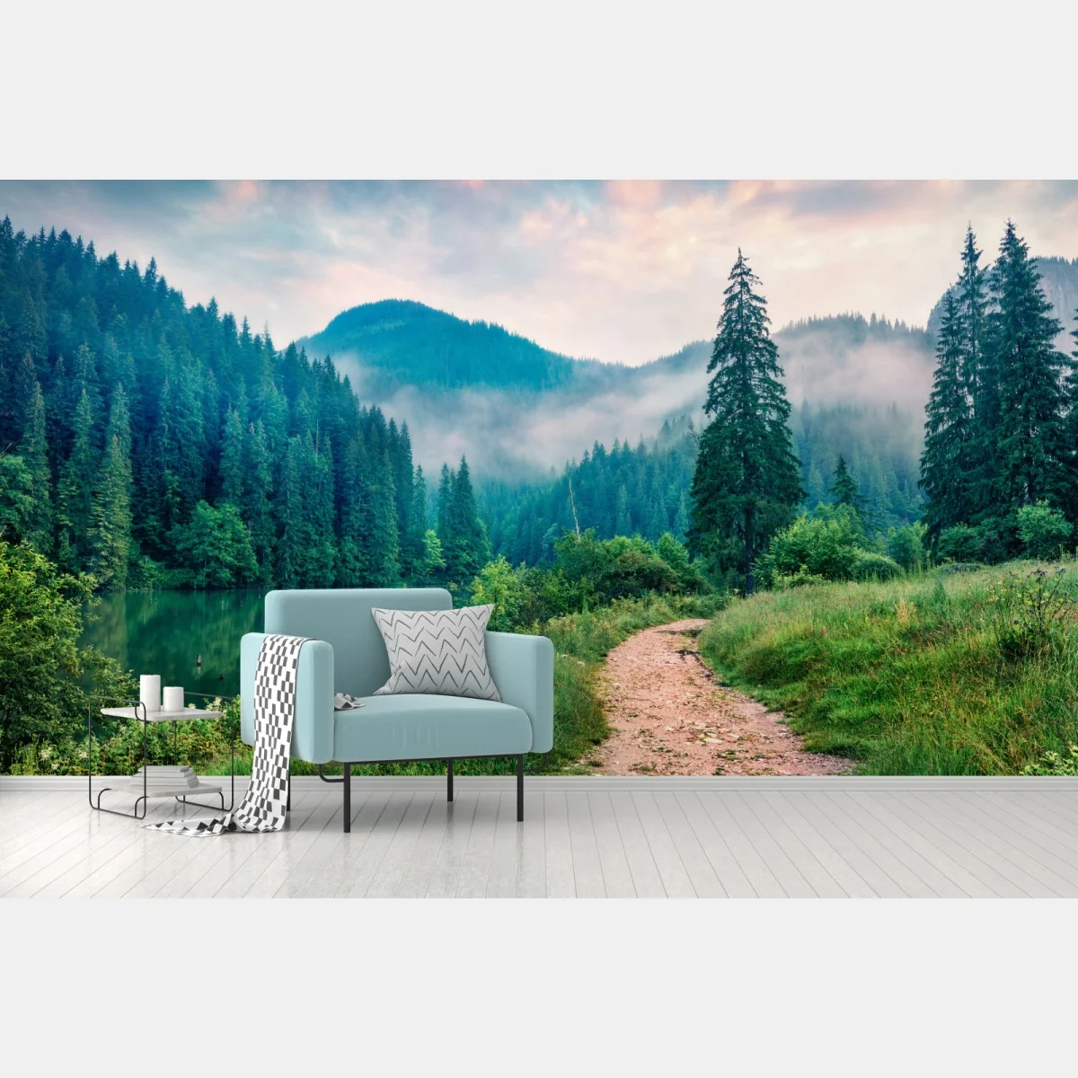 Fototapete nebliger morgen am Lacu Roșu – Wallnifity® Fototapete nebliger morgen am Lacu Roșu – Wallnifity®