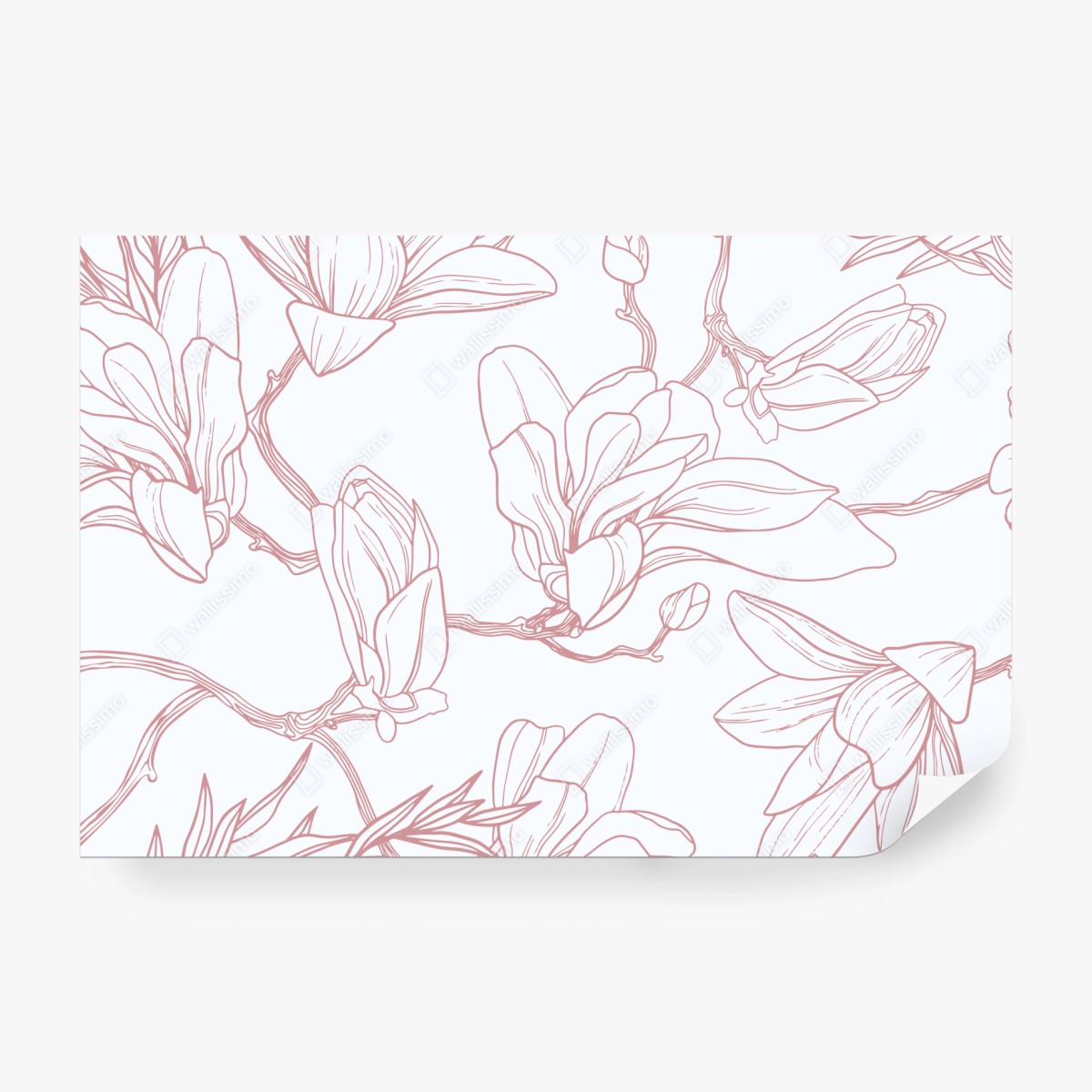 Fototapete zartes magnolienmuster in sanftem rosa – Wallnifity® Fototapete zartes magnolienmuster in sanftem rosa – Wallnifity®