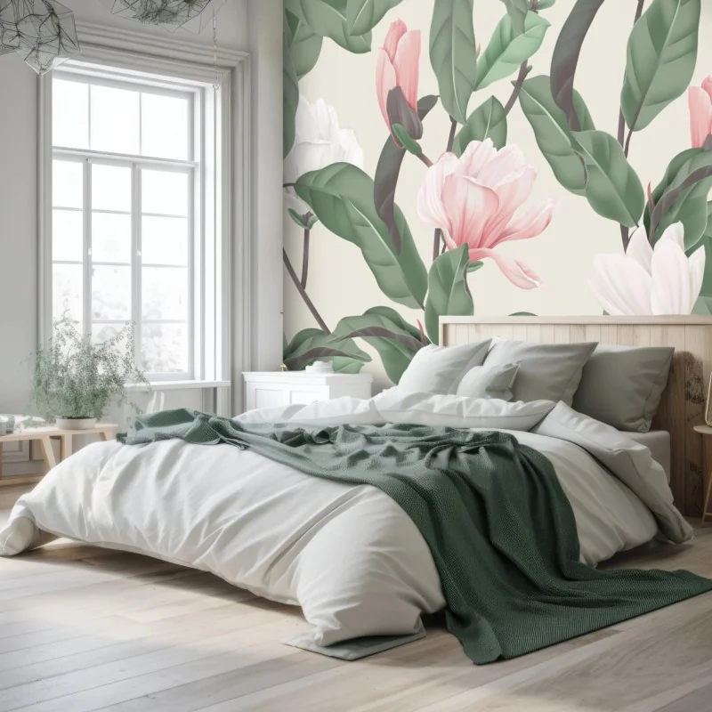 Fototapete pastell magnolienmuster – Wallnifity® Fototapete pastell magnolienmuster – Wallnifity®