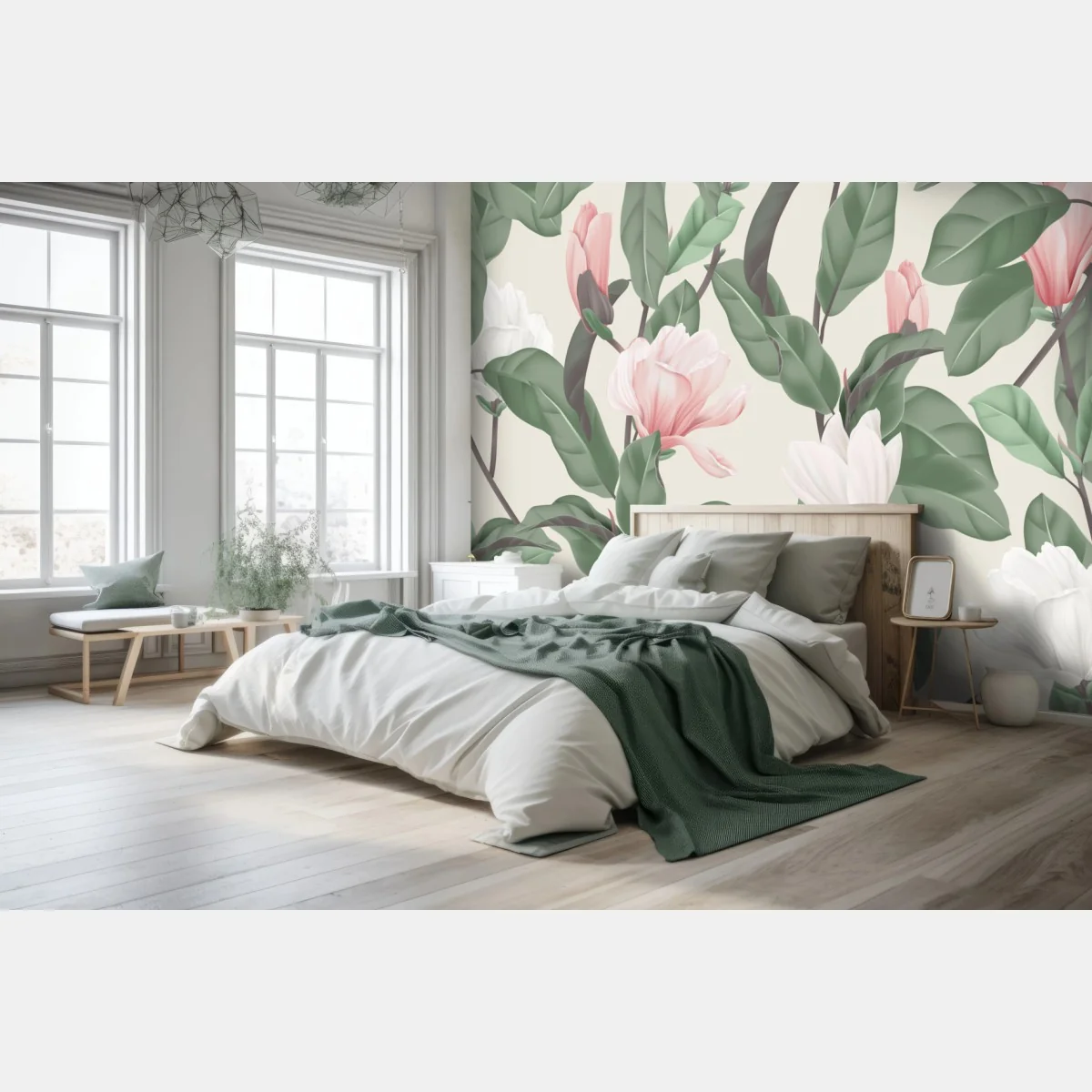 Fototapete pastell magnolienmuster – Wallnifity® Fototapete pastell magnolienmuster – Wallnifity®