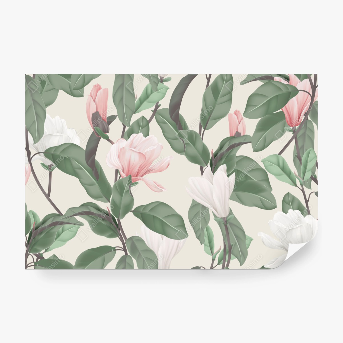 Fototapete pastell magnolienmuster – Wallnifity® Fototapete pastell magnolienmuster – Wallnifity®