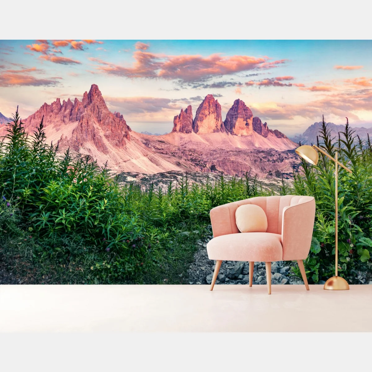 Fototapete sonnenuntergang bei Tre Cime di Lavaredo – Wallnifity® Fototapete sonnenuntergang bei Tre Cime di Lavaredo – Wallnifity®