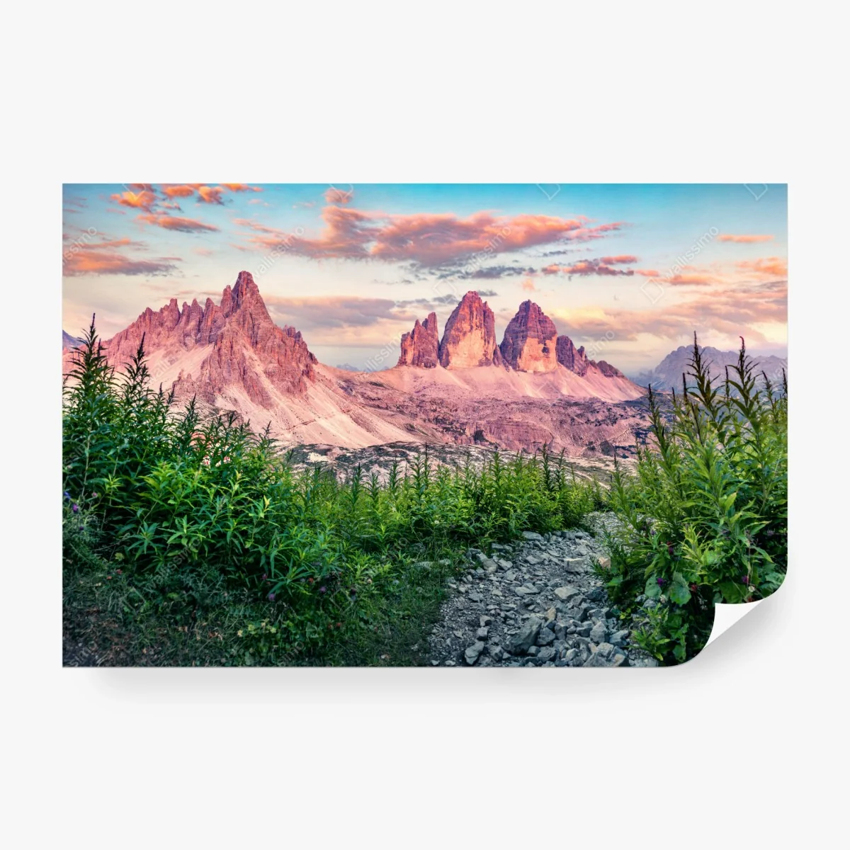 Fototapete sonnenuntergang bei Tre Cime di Lavaredo – Wallnifity® Fototapete sonnenuntergang bei Tre Cime di Lavaredo – Wallnifity®