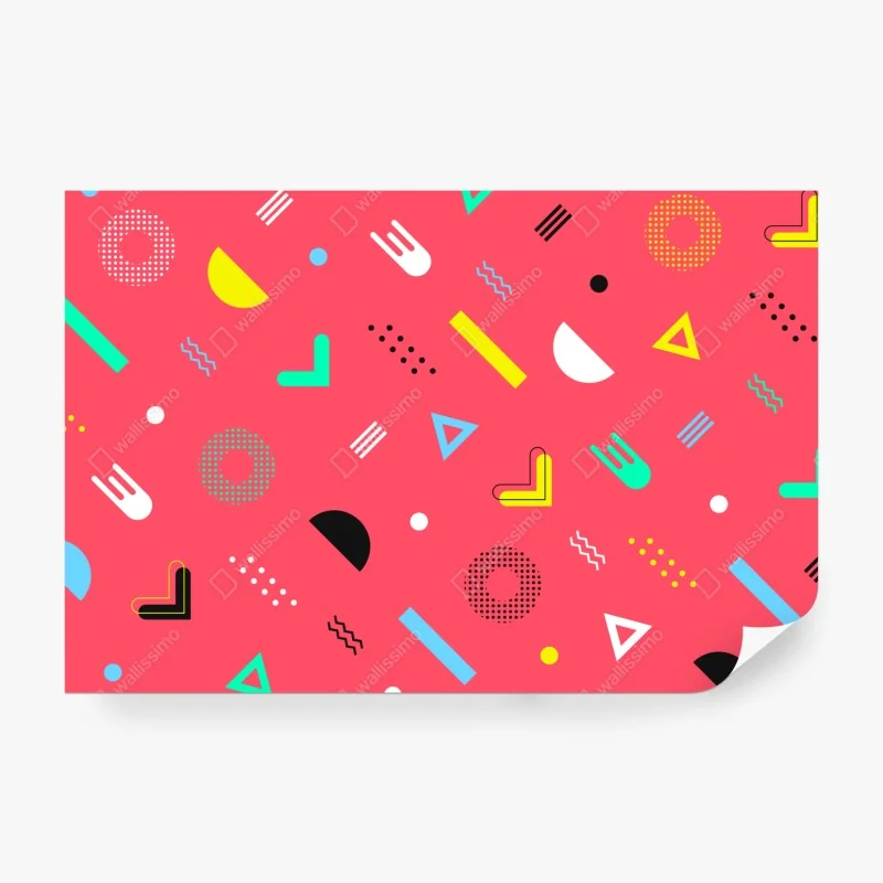 Fototapete leuchtendes memphis geometrisches muster