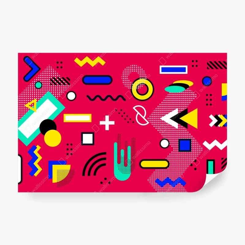 Fototapete türkis-senfgelbes botanisches muster – Wallnifity®