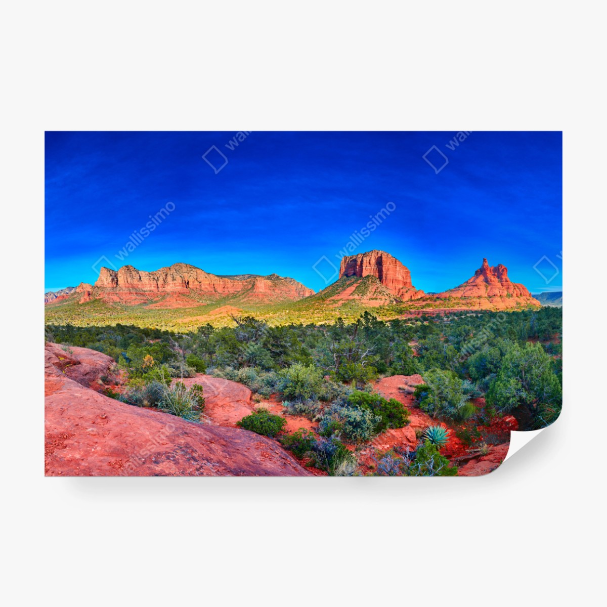 Fototapete panoramablick auf Bell Rock und Courthouse Butte, Sedona – Wallnifity®