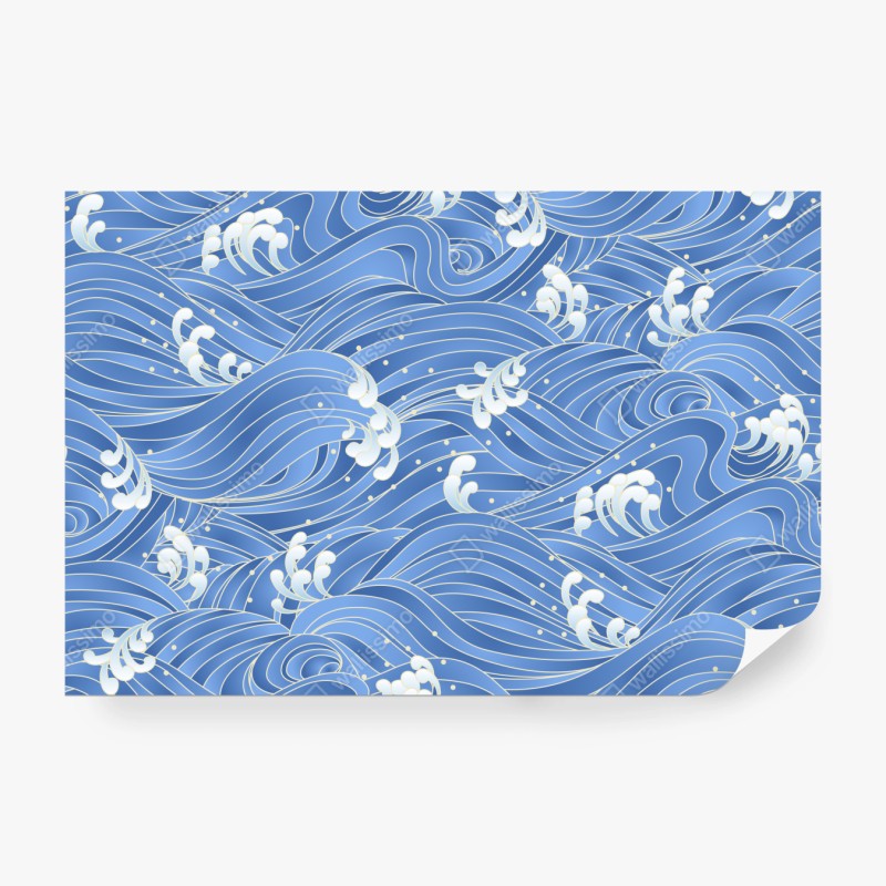 Fototapete stilisiertes Japanisches wellenmuster