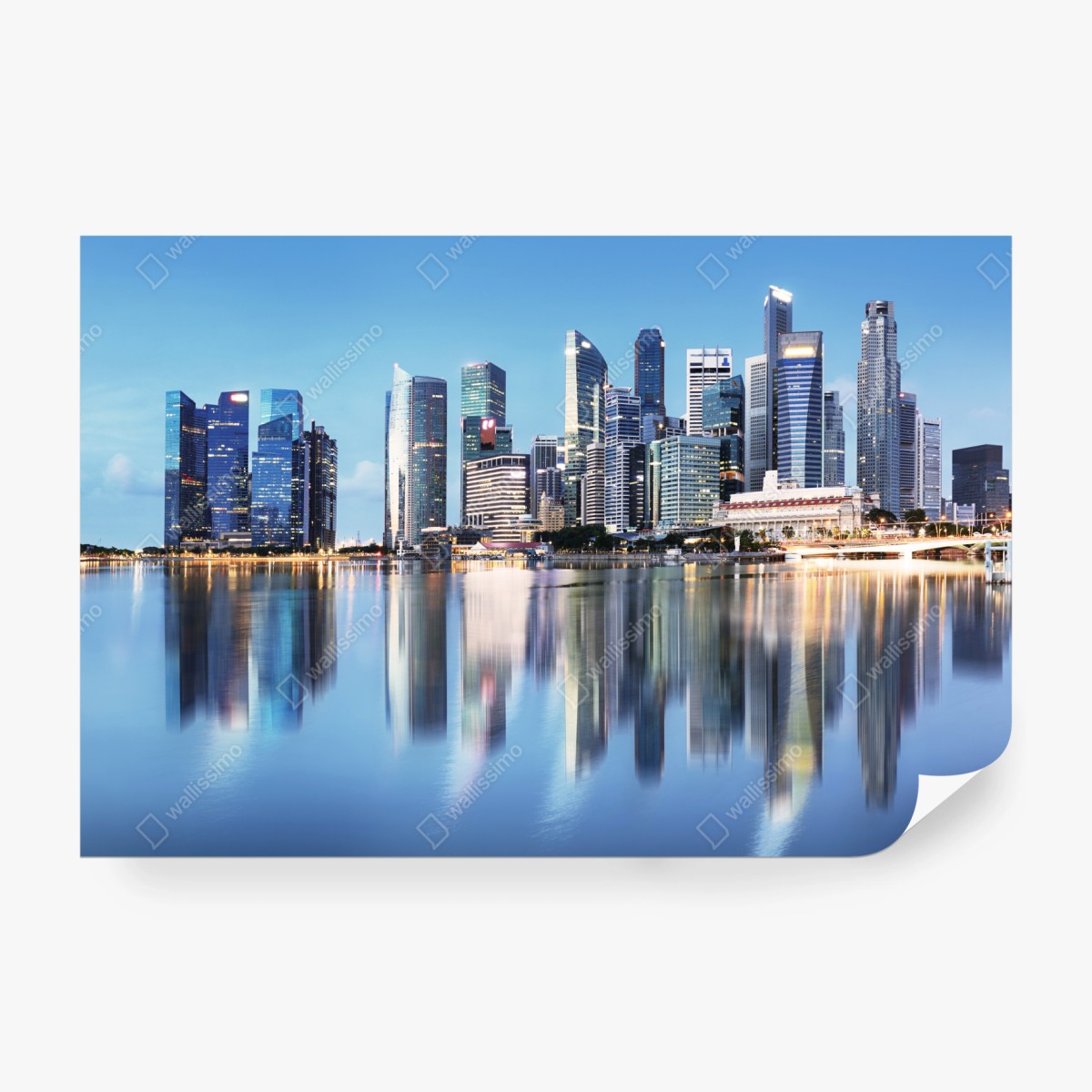 Fototapete moderne stadtskyline gespiegelt im wasser – Wallnifity® Fototapete moderne stadtskyline gespiegelt im wasser – Wallnifity®