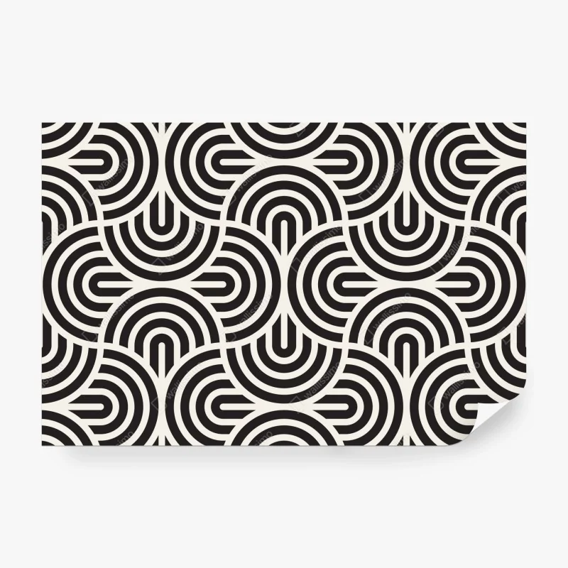 Fototapete schwarz-weiß geometrisches muster