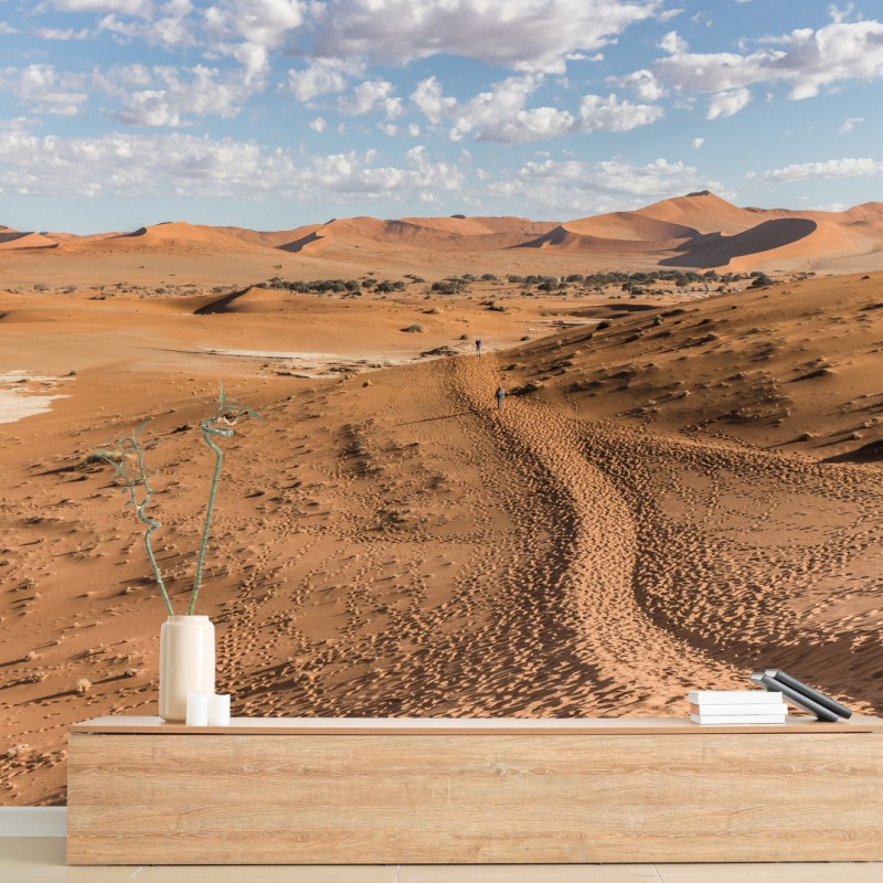 Fototapete weite wüstendünen unter blauem himmel
