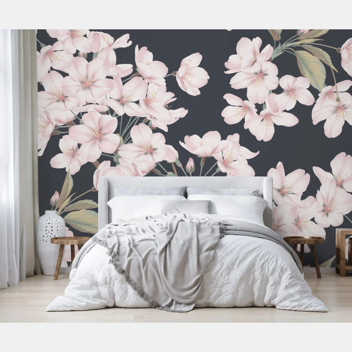 Fototapete zartes kirschblütenmuster – Wallnifity® Fototapete zartes kirschblütenmuster – Wallnifity®