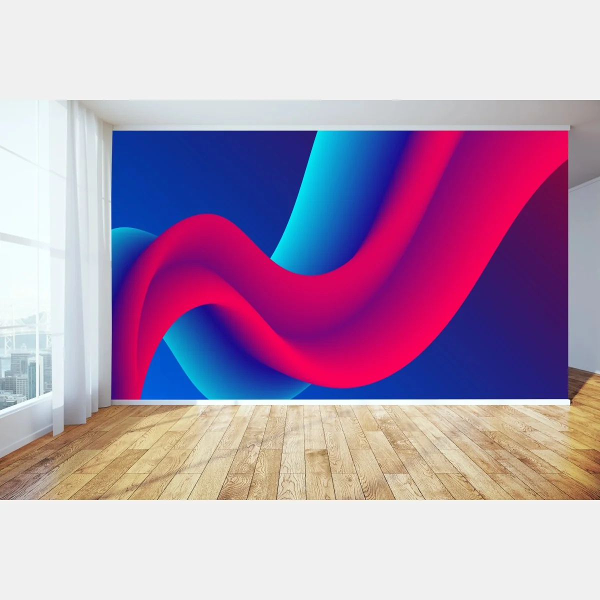Fototapete leuchtende fließende verlaufswellen – Wallnifity®