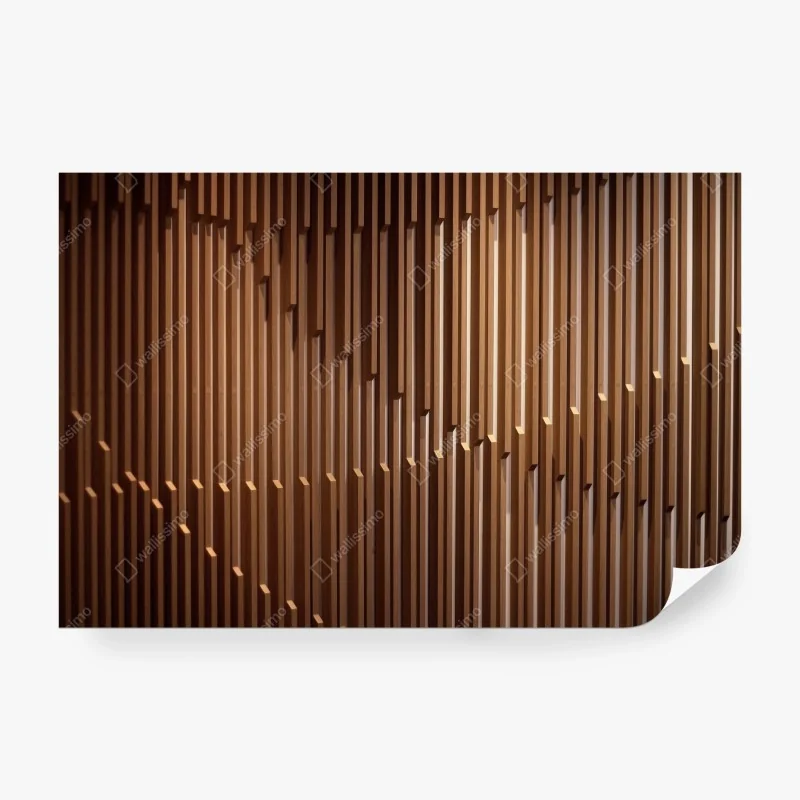 Fototapete warmes muster aus holzlamellen für die wand