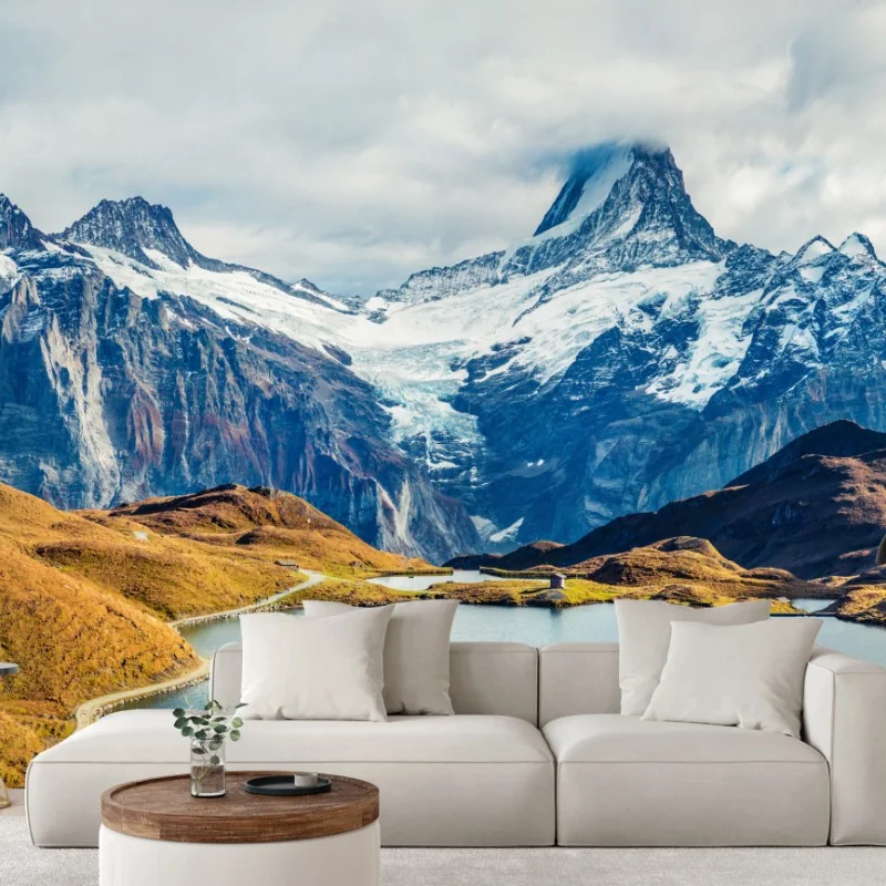 Fototapete morgendliche aussicht am Bachalpsee, Schweizer Alpen