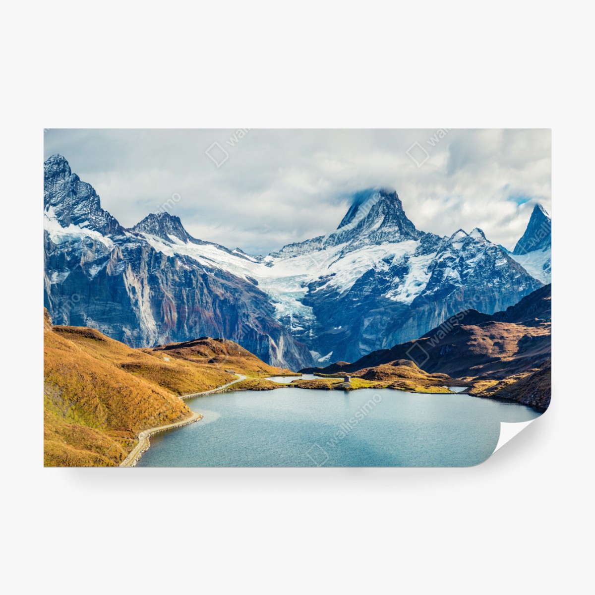 Fototapete morgendliche aussicht am Bachalpsee, Schweizer Alpen – Wallnifity®