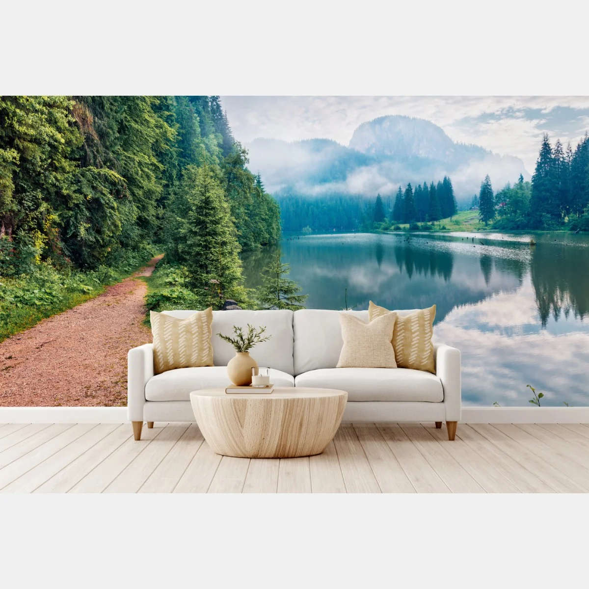 Fototapete nebliger morgen am Lacu Rosu – Wallnifity®