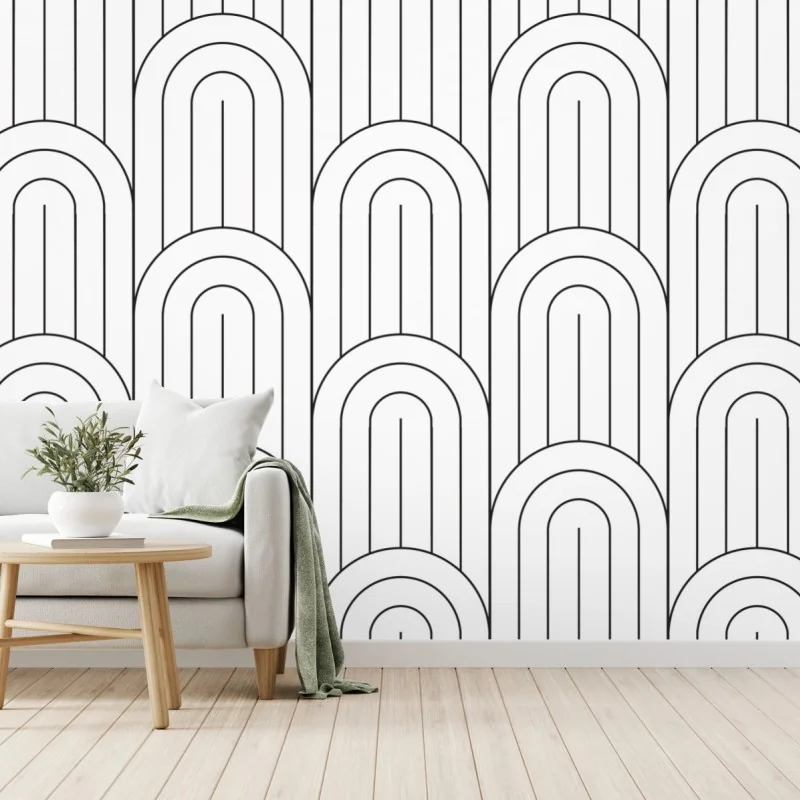 Fototapete monochromes bogenmuster