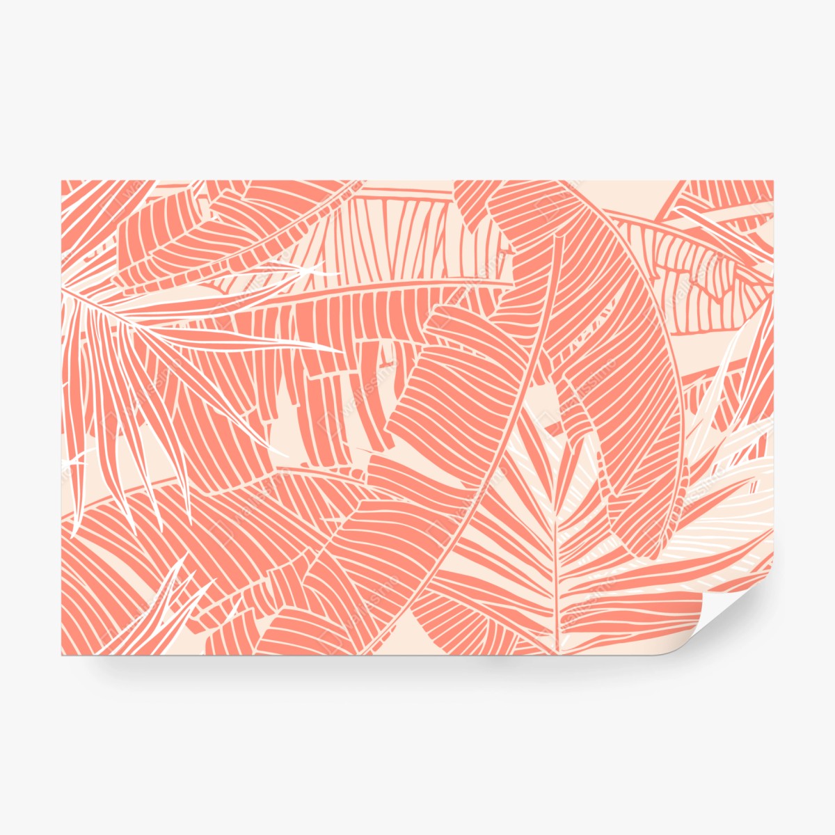 Fototapete korallenfarbenes tropisches blattmuster – Wallnifity® Fototapete korallenfarbenes tropisches blattmuster – Wallnifity®