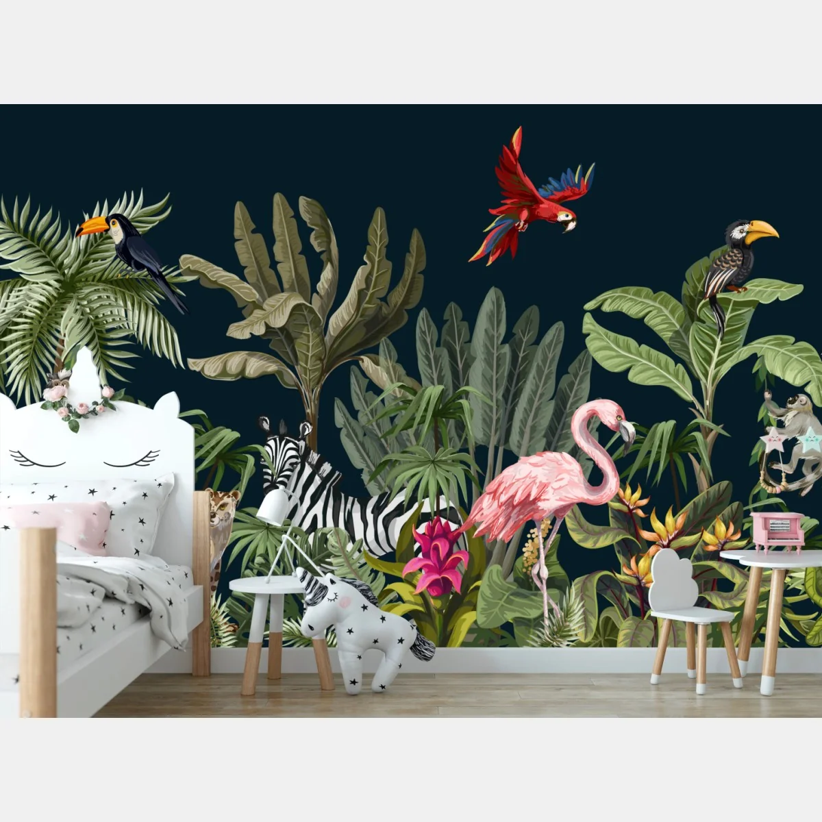 Fototapete tropische dschungel-wildtierszene – Wallnifity® Fototapete tropische dschungel-wildtierszene – Wallnifity®