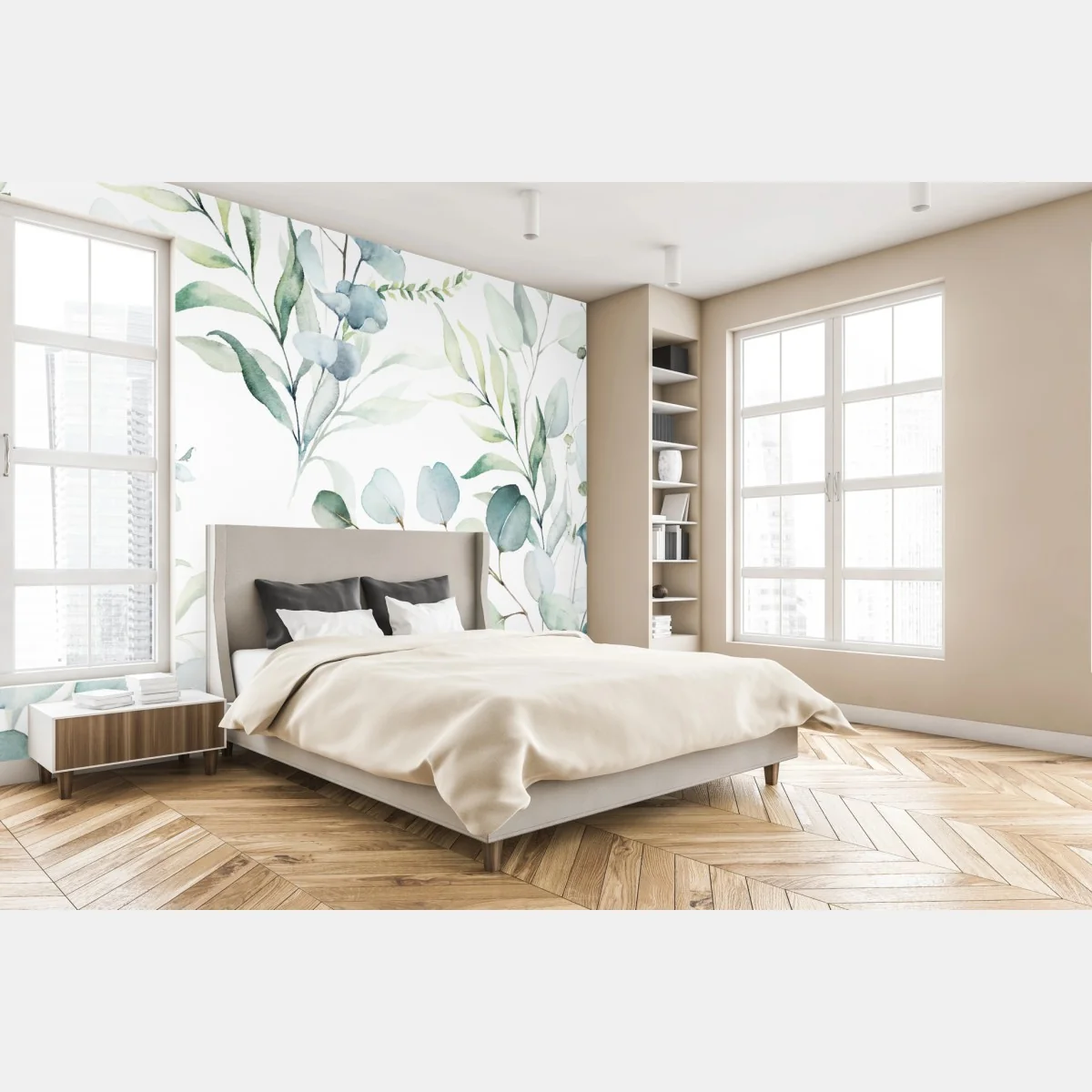 Fototapete aquarell eukalyptus blättermuster – Wallnifity® Fototapete aquarell eukalyptus blättermuster – Wallnifity®