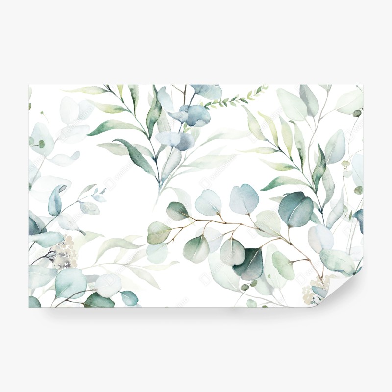 Fototapete aquarellmuster mit blaubeeren und brombeeren – Wallnifity®