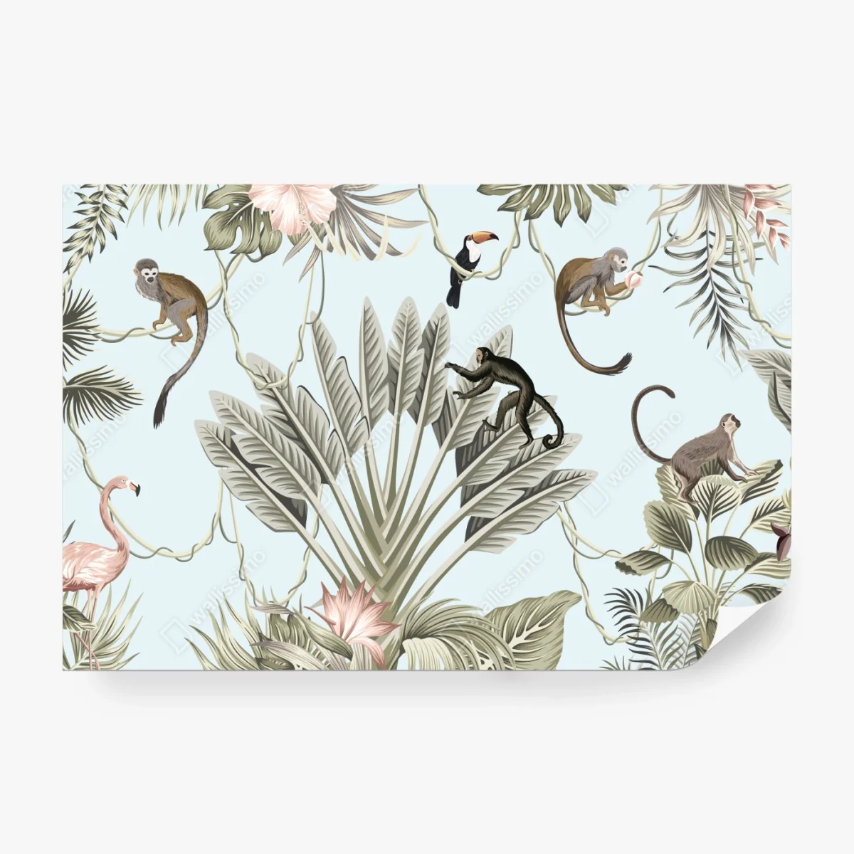 Fototapete pastell dschungel tier muster – Wallnifity® Fototapete pastell dschungel tier muster – Wallnifity®