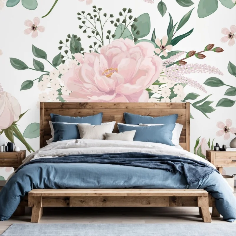 Fototapete zartes rosa pfingstrosenmuster – Wallnifity® Fototapete zartes rosa pfingstrosenmuster – Wallnifity®