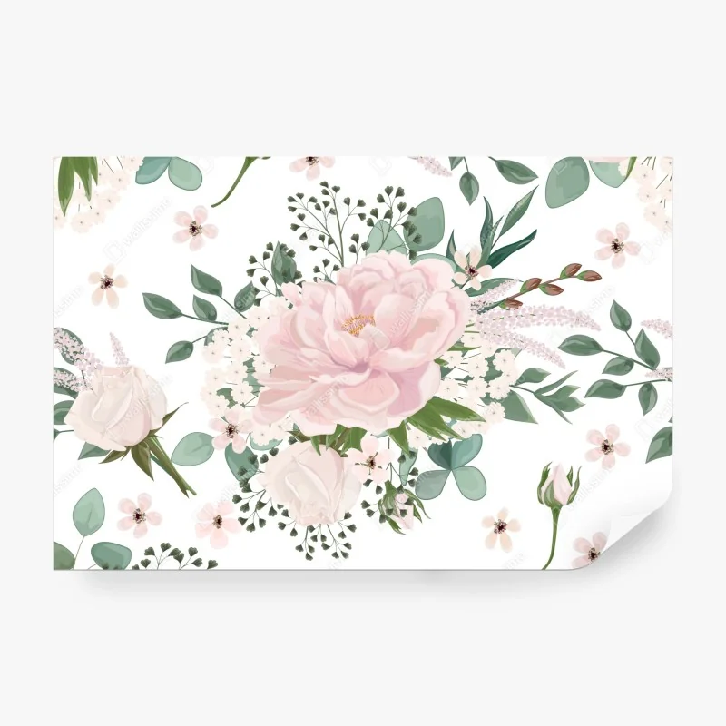 Fototapete tropisches muster mit rosa flamingos – Wallnifity®