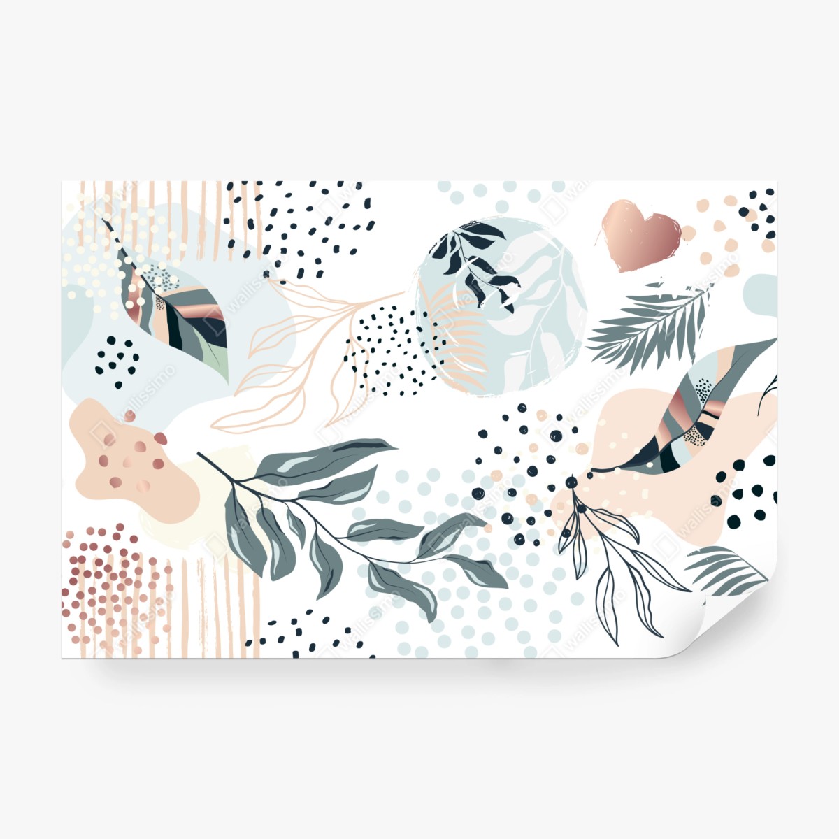 Fototapete pastellfarbenes botanisches abstraktes muster – Wallnifity® Fototapete pastellfarbenes botanisches abstraktes muster – Wallnifity®