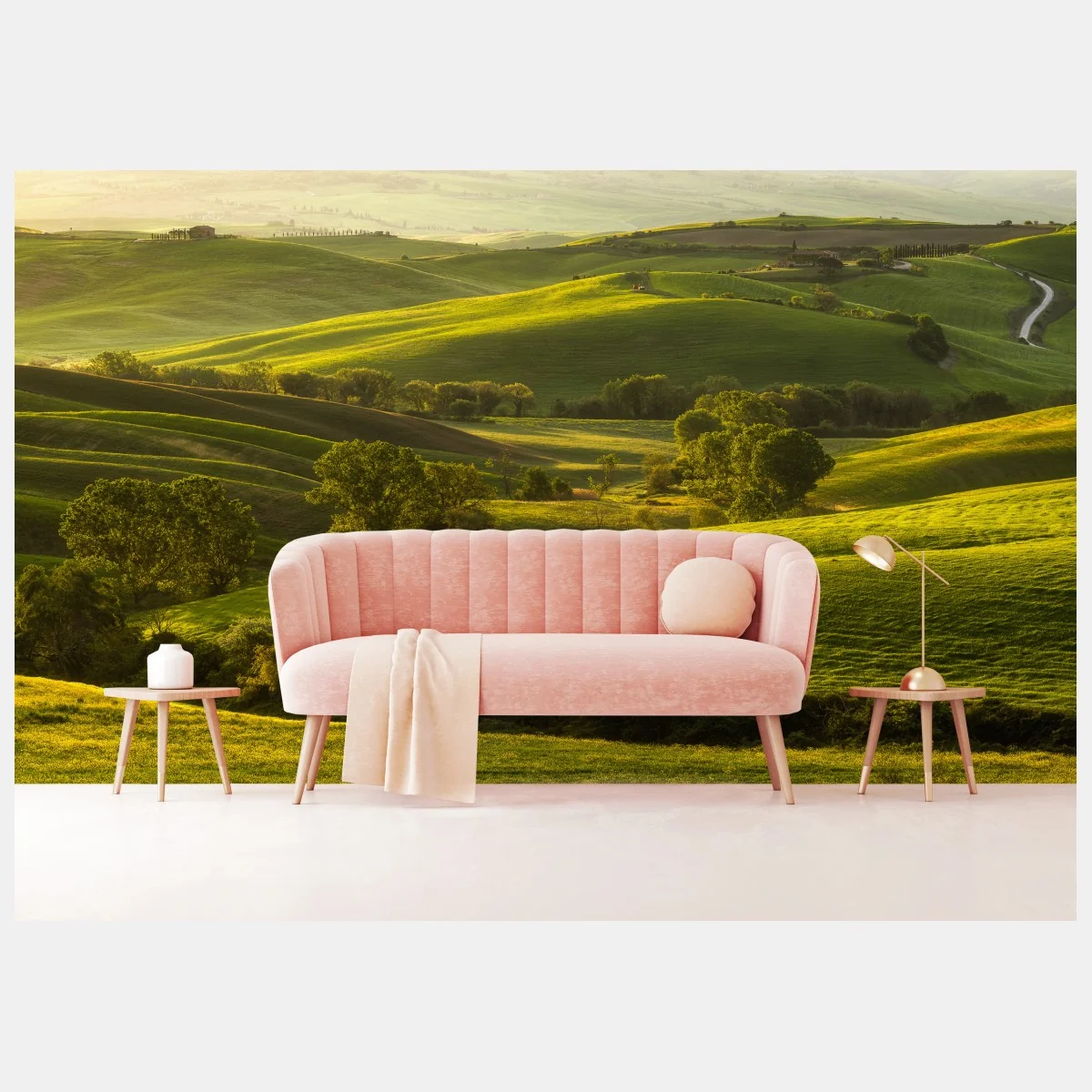 Fototapete sonnenbeschienene grüne hügel – Wallnifity® Fototapete sonnenbeschienene grüne hügel – Wallnifity®