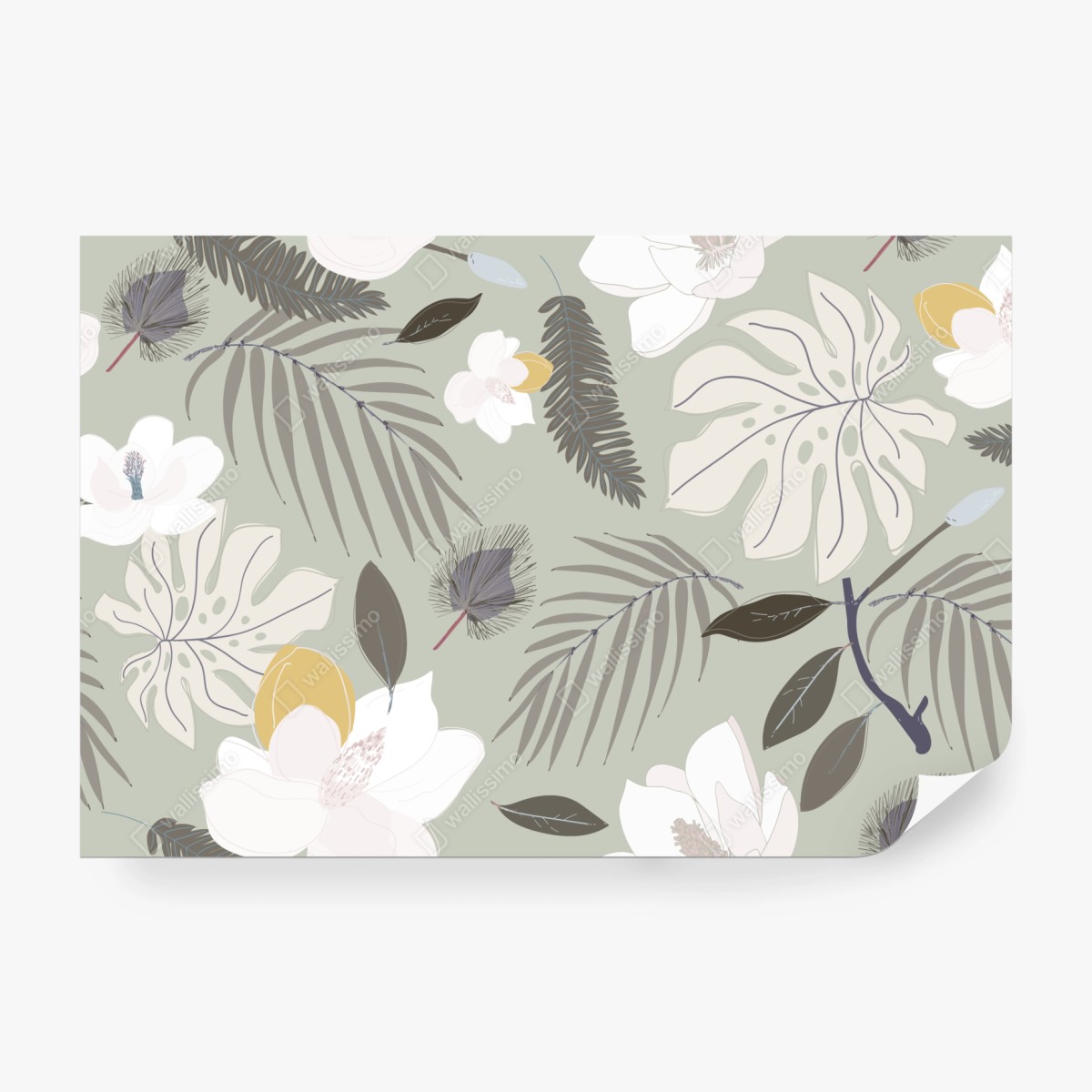 Fototapete zartes pastell botanikmuster – Wallnifity®