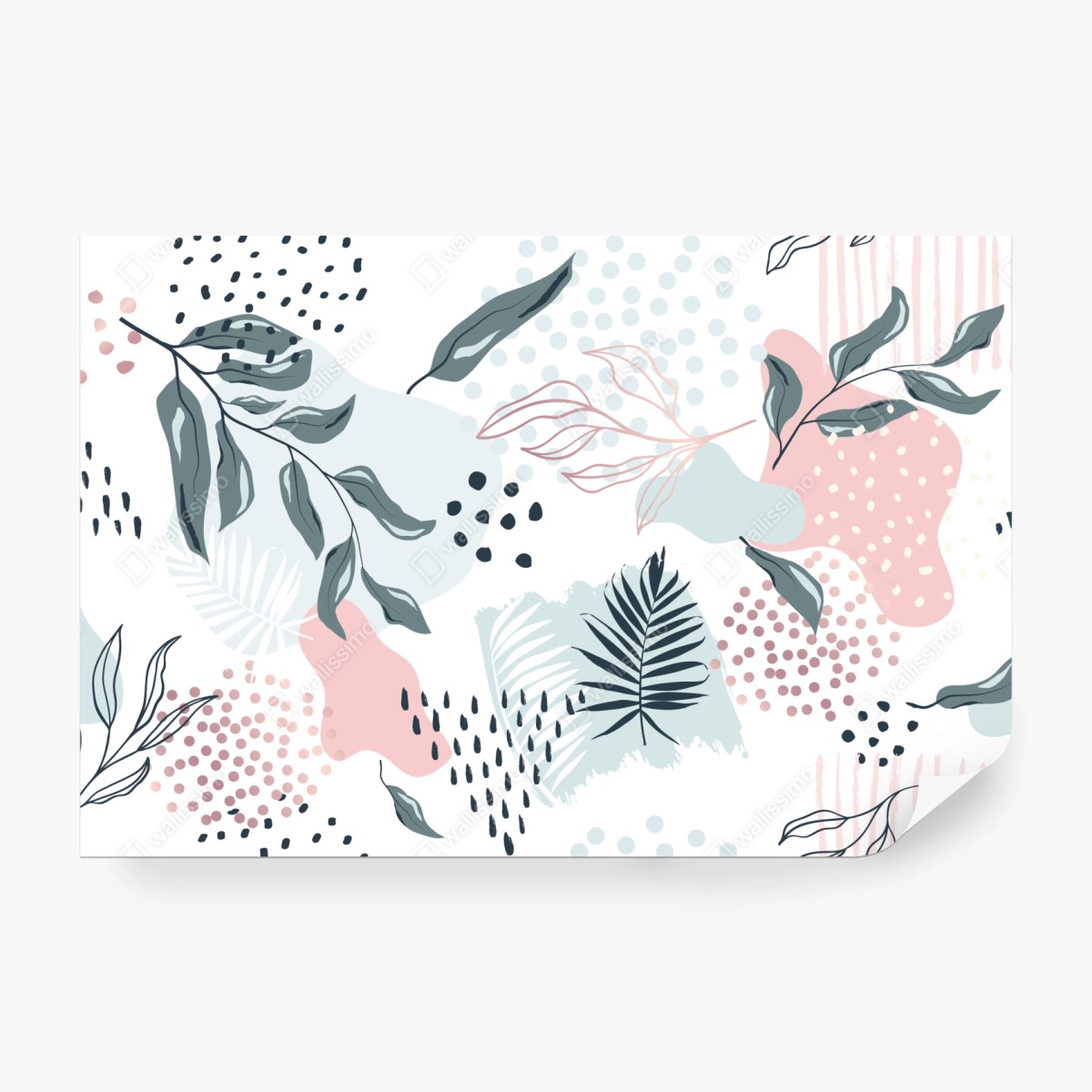 Fototapete pastellfarbenes botanisches abstraktes muster – Wallnifity® Fototapete pastellfarbenes botanisches abstraktes muster – Wallnifity®