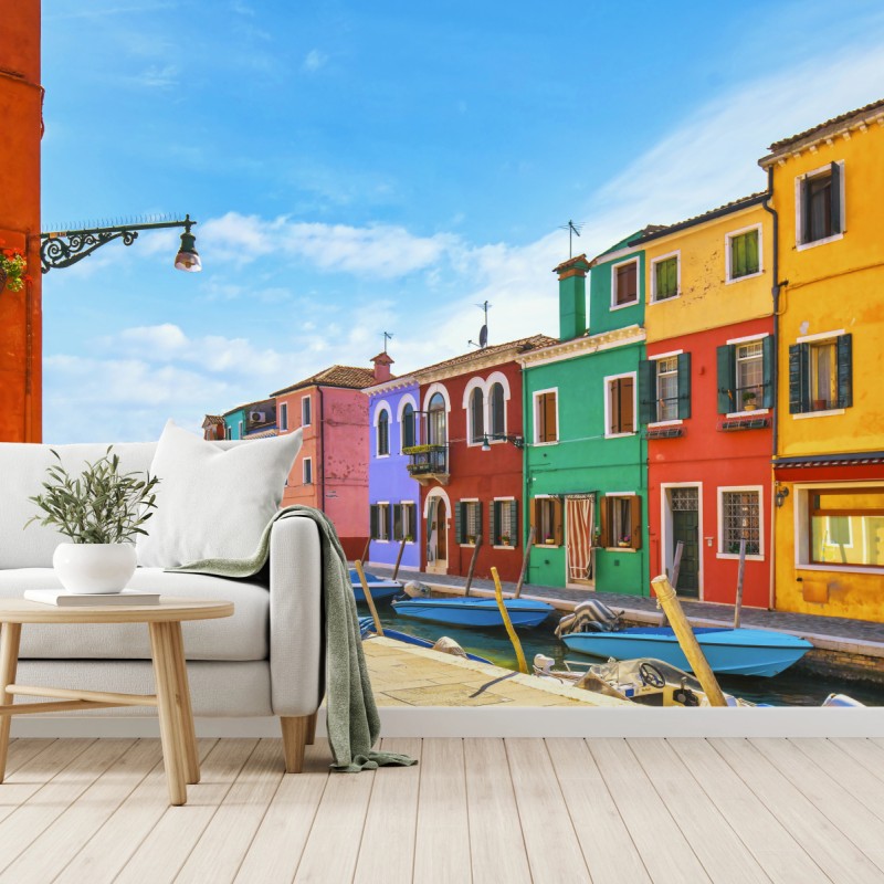 Fototapete bunte kanalhäuser von Burano