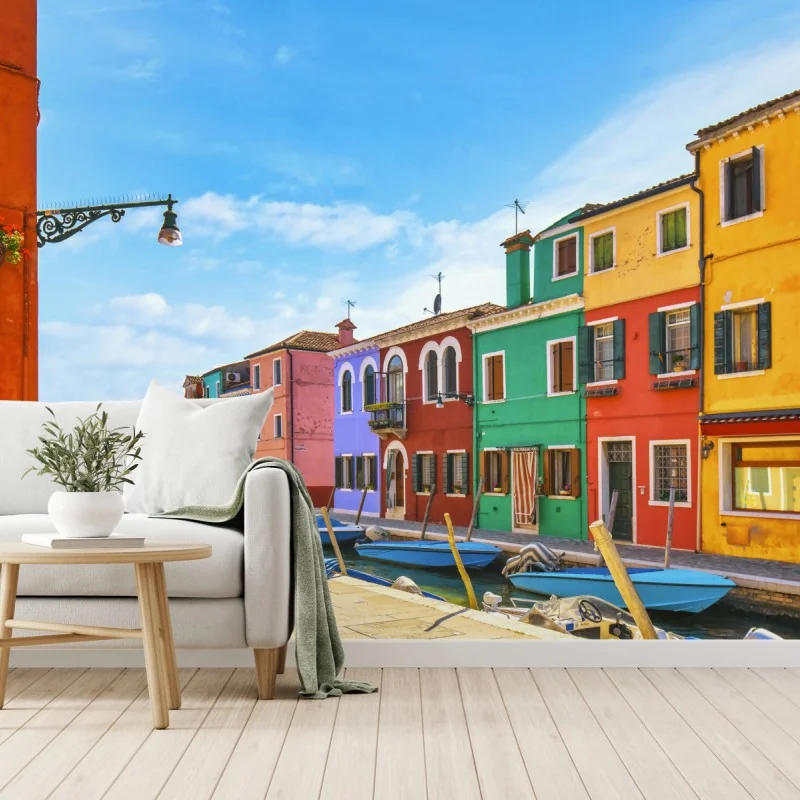 Fototapete bunte kanalhäuser von Burano