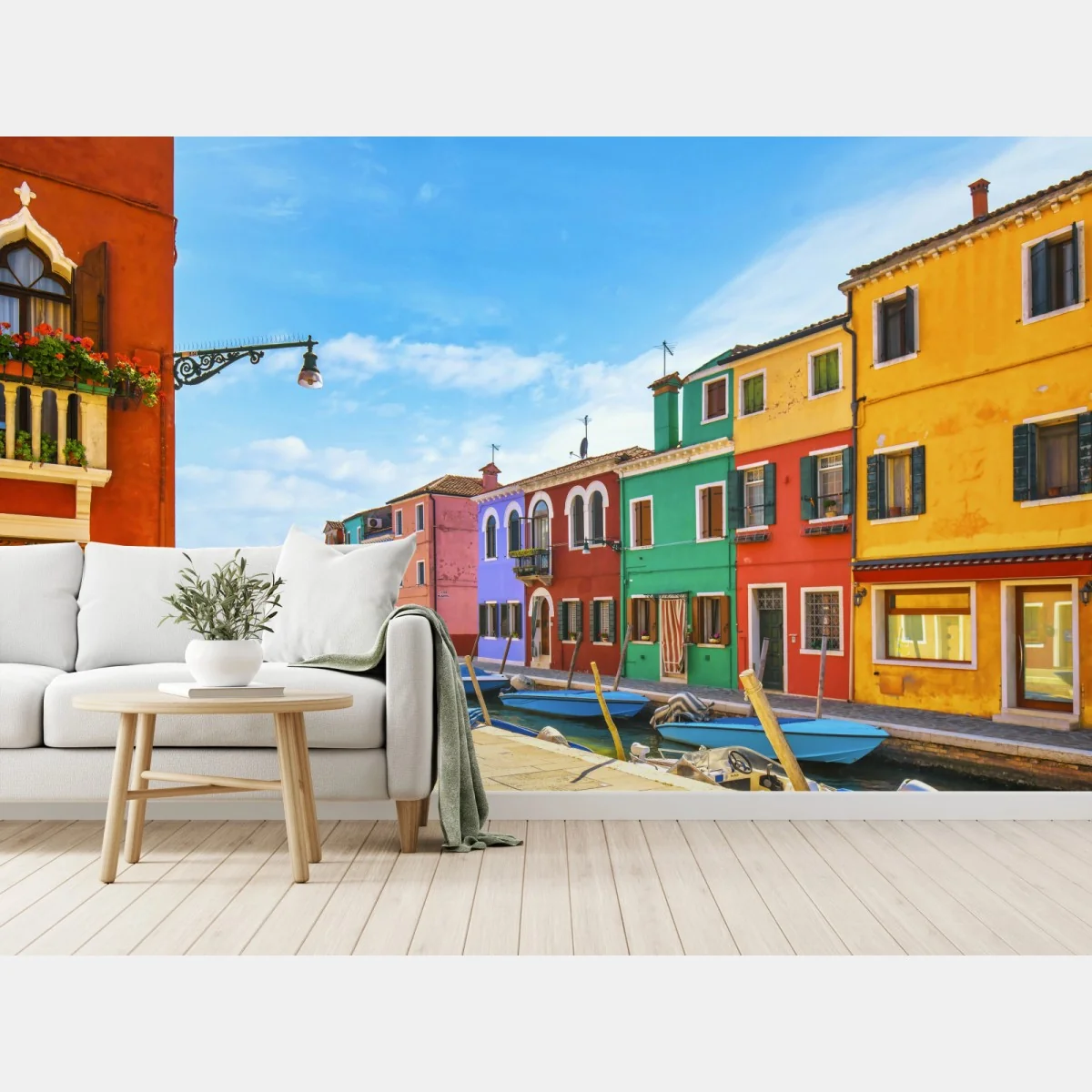 Fototapete bunte kanalhäuser von Burano – Wallnifity® Fototapete bunte kanalhäuser von Burano – Wallnifity®