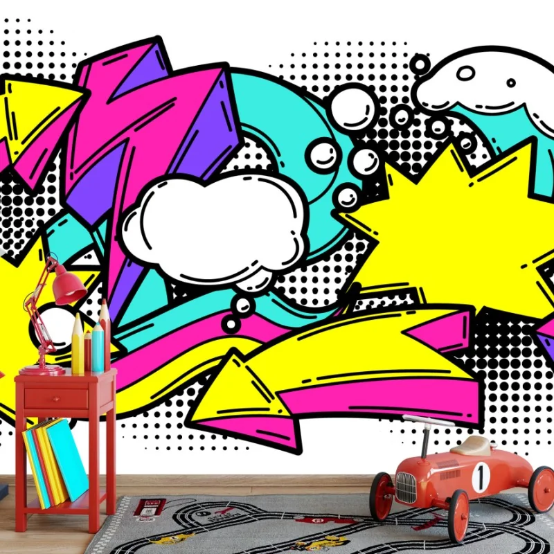 Fototapete farbenfrohes pop-art comicmuster