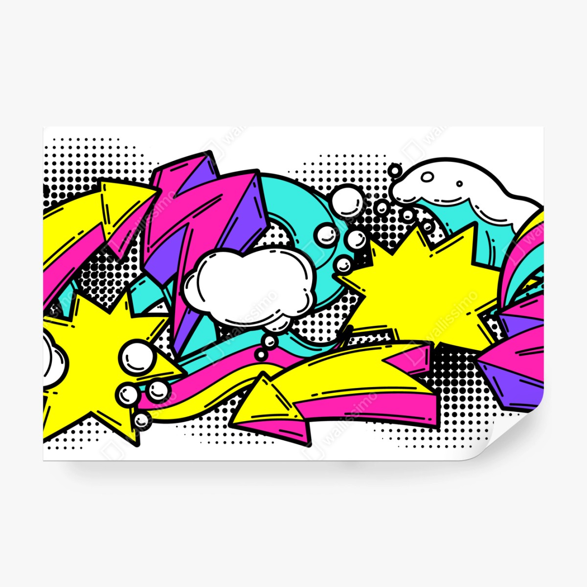 Fototapete farbenfrohes pop-art comicmuster – Wallnifity® Fototapete farbenfrohes pop-art comicmuster – Wallnifity®