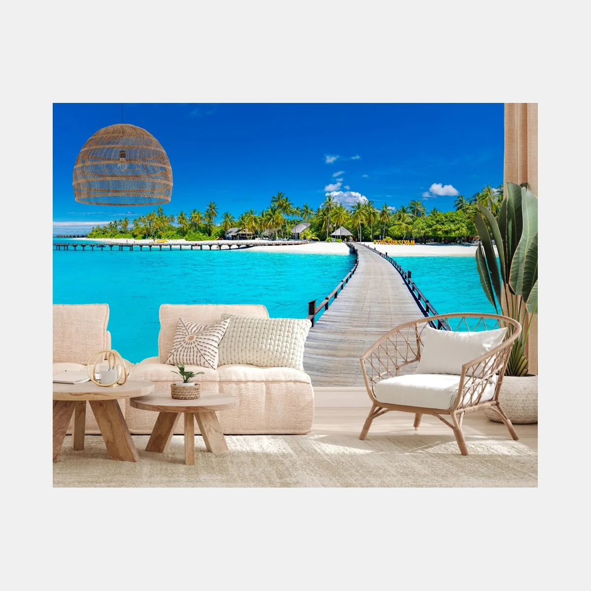 Fototapete tropischer türkiser strand – Wallnifity®