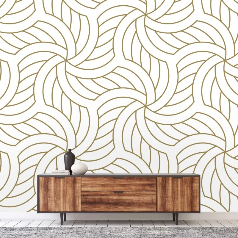 Fototapete goldenes geometrisches wirbelmuster