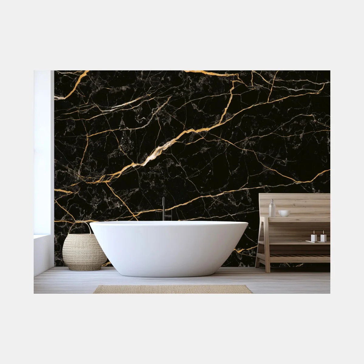 Fototapete schwarzer marmor mit goldenen adern – Wallnifity®