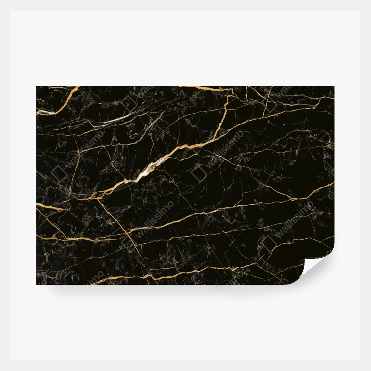 Fototapete schwarzer marmor mit goldenen adern – Wallnifity®