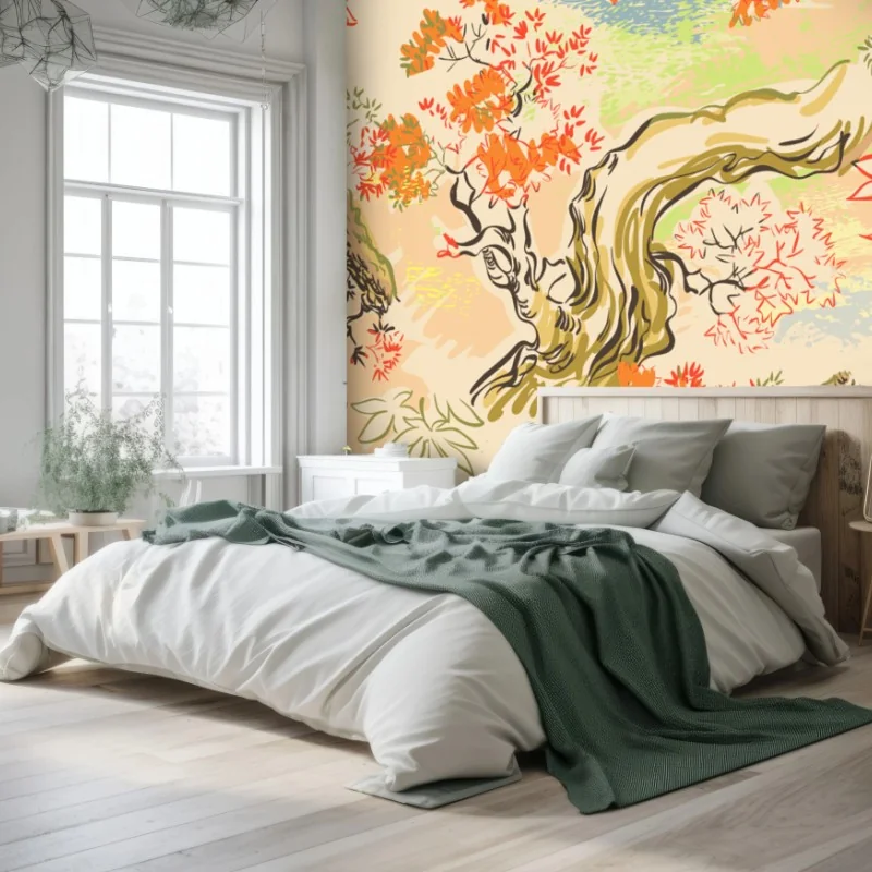 Fototapete orientalisches baummuster mit blättern