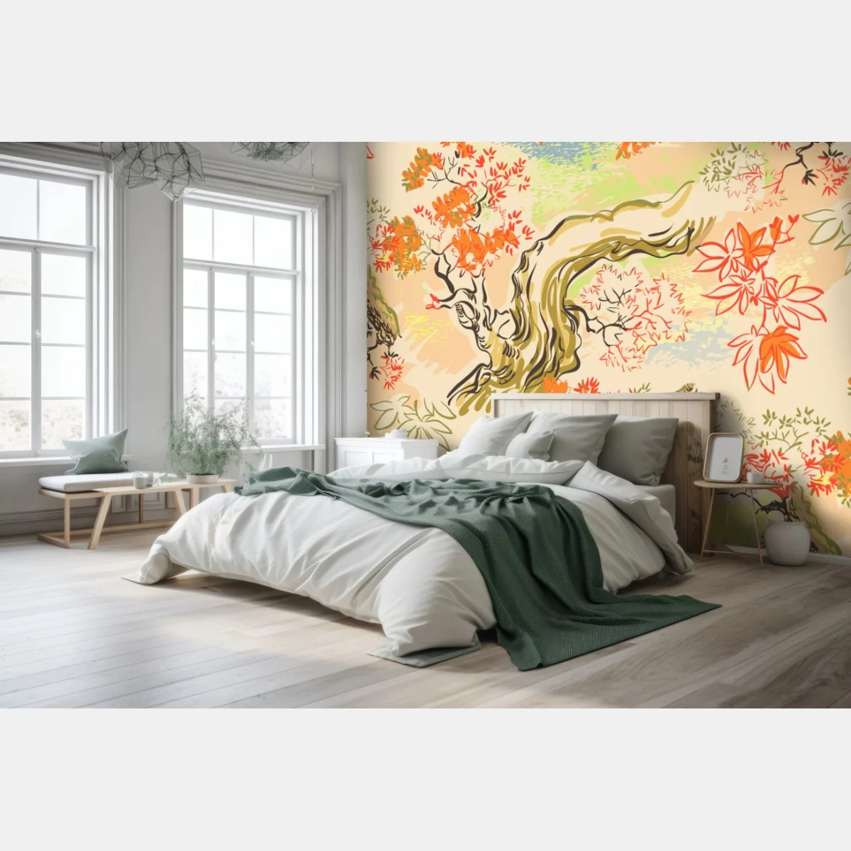 Fototapete orientalisches baummuster mit blättern – Wallnifity® Fototapete orientalisches baummuster mit blättern – Wallnifity®