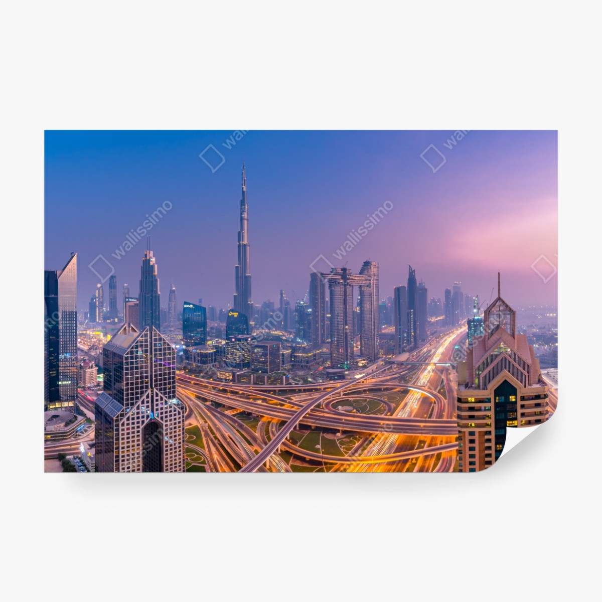 Fototapete panoramablick auf Dubai bei dämmerung – Wallnifity® Fototapete panoramablick auf Dubai bei dämmerung – Wallnifity®