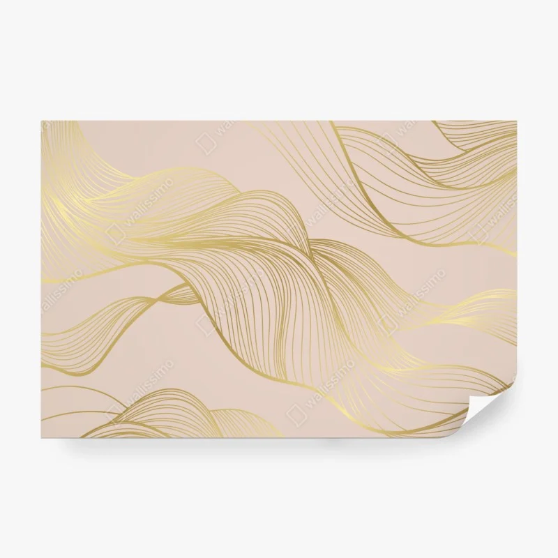 Fototapete abstraktes muster goldener wellen