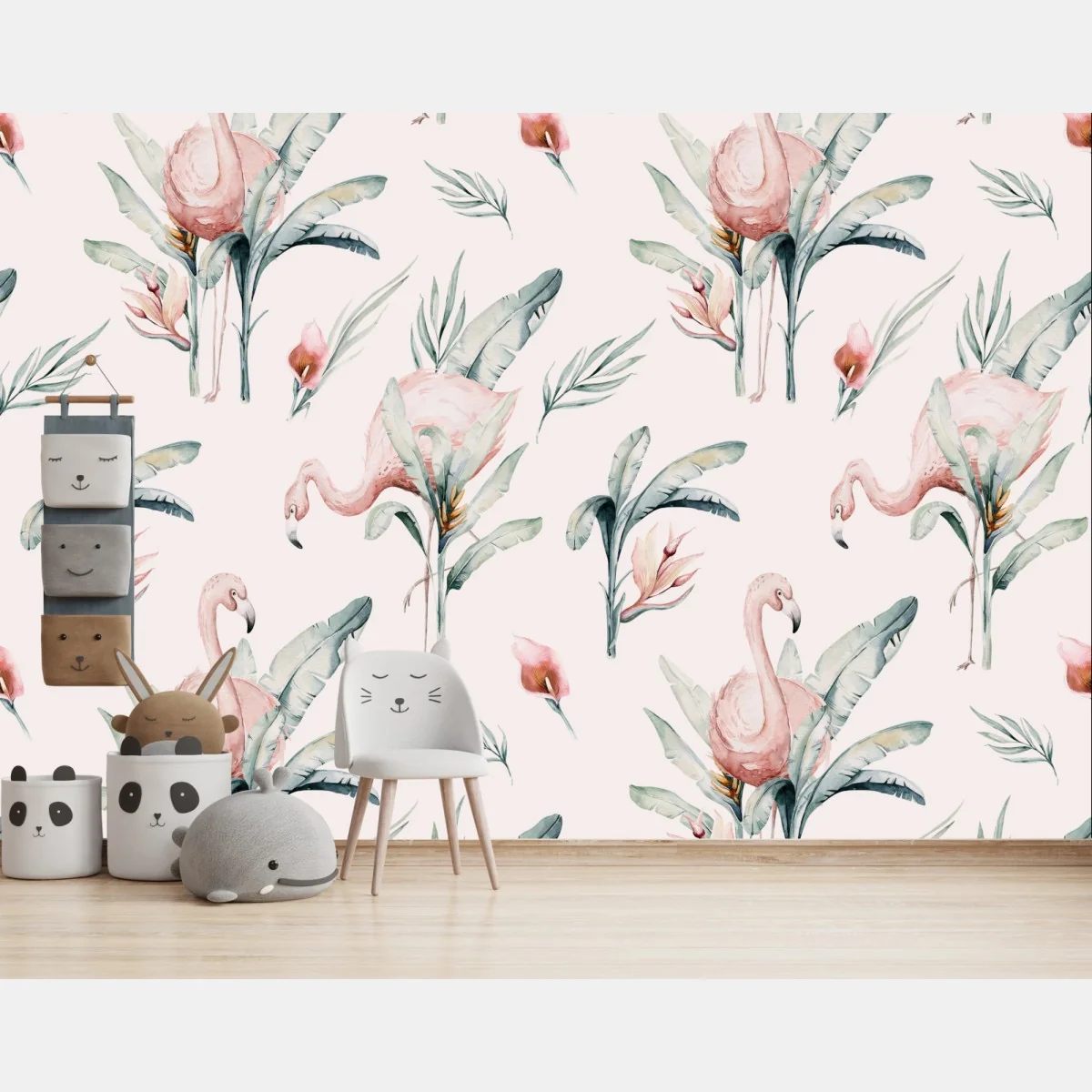 Fototapete aquarell flamingo tropisches muster – Wallnifity® Fototapete aquarell flamingo tropisches muster – Wallnifity®