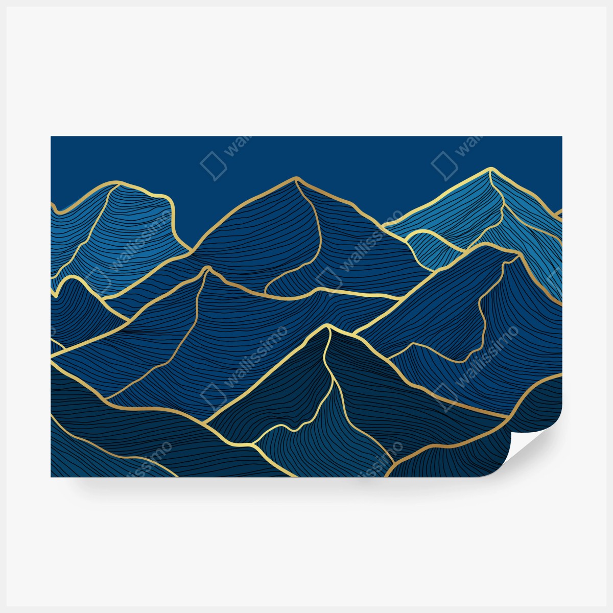 Fototapete goldene linien berglandschaft auf dunkelblauem hintergrund – Wallnifity® Fototapete goldene linien berglandschaft auf dunkelblauem hintergrund – Wallnifity®