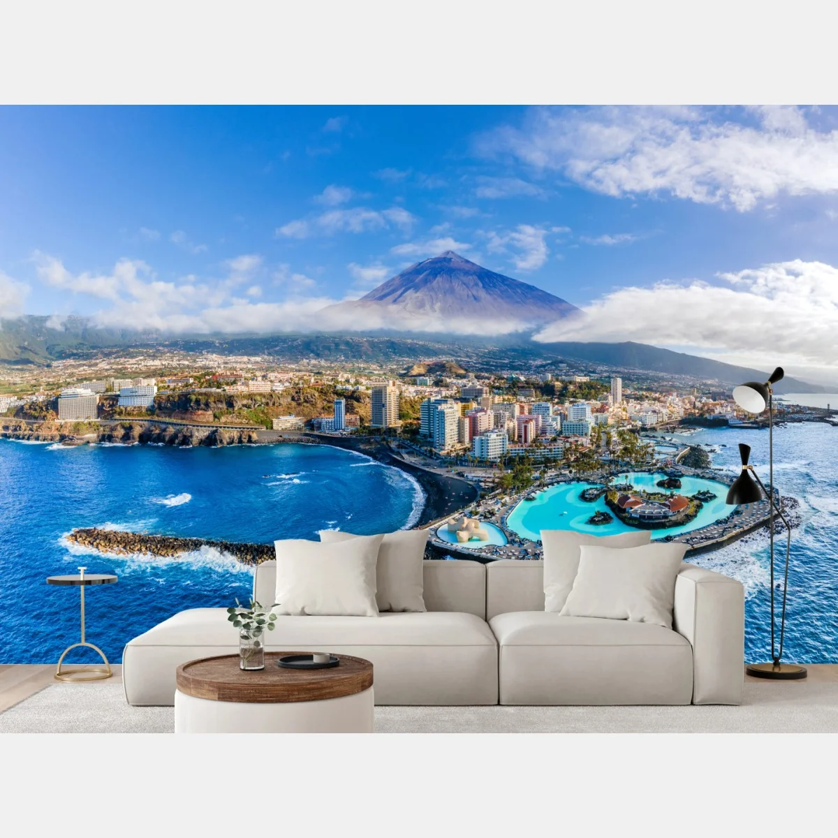 Fototapete luftpanorama der küste von Teneriffa mit dem Mount Teide – Wallnifity® Fototapete luftpanorama der küste von Teneriffa mit dem Mount Teide – Wallnifity®