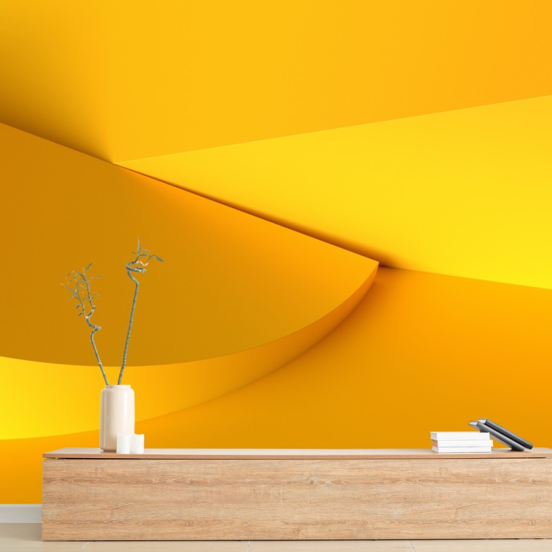 Fototapete gelbe geometrische abstraktion 3d