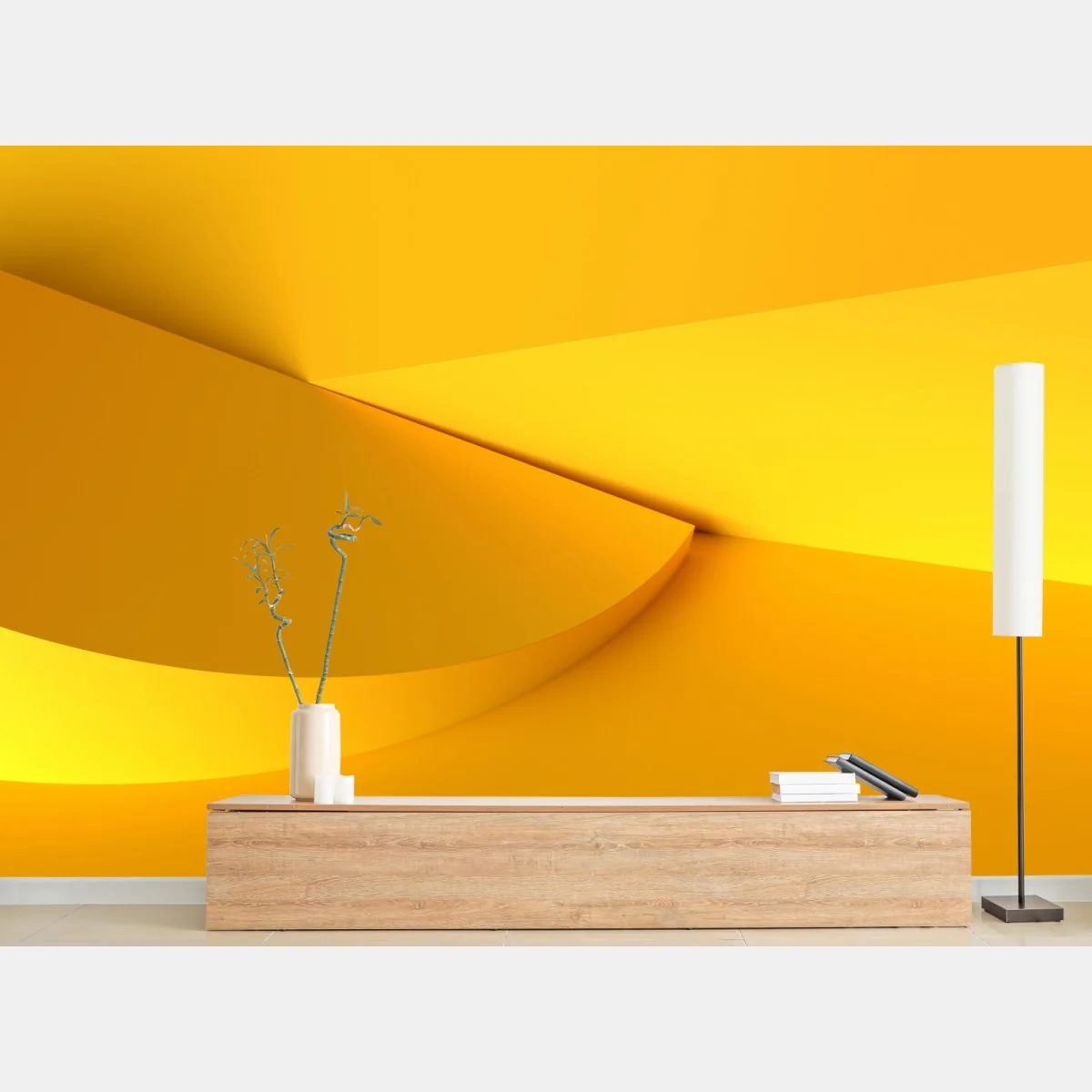 Fototapete gelbe geometrische abstraktion 3d – Wallnifity®